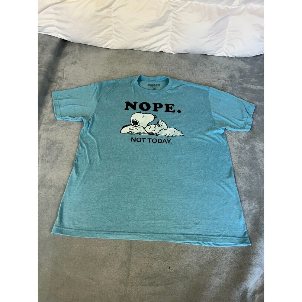 NWOT Peanuts Snoopy Light Blue "Nope. Not Today" T-Shirt Men's XL